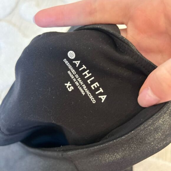 NEW Athleta Conscious High Neck Crop Bra Top-Shine Black - Picture 4 of 6
